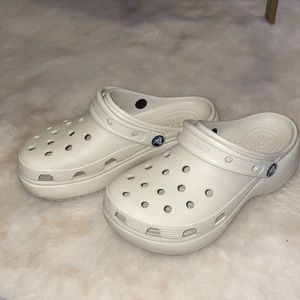 Bone platform Crocs size 7